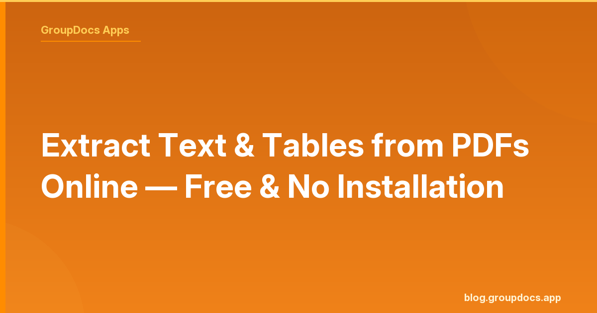 Free online PDF text and table extraction tool interface with clean preview of extracted content