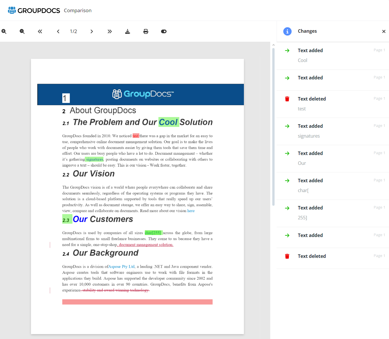 How to compare documents online