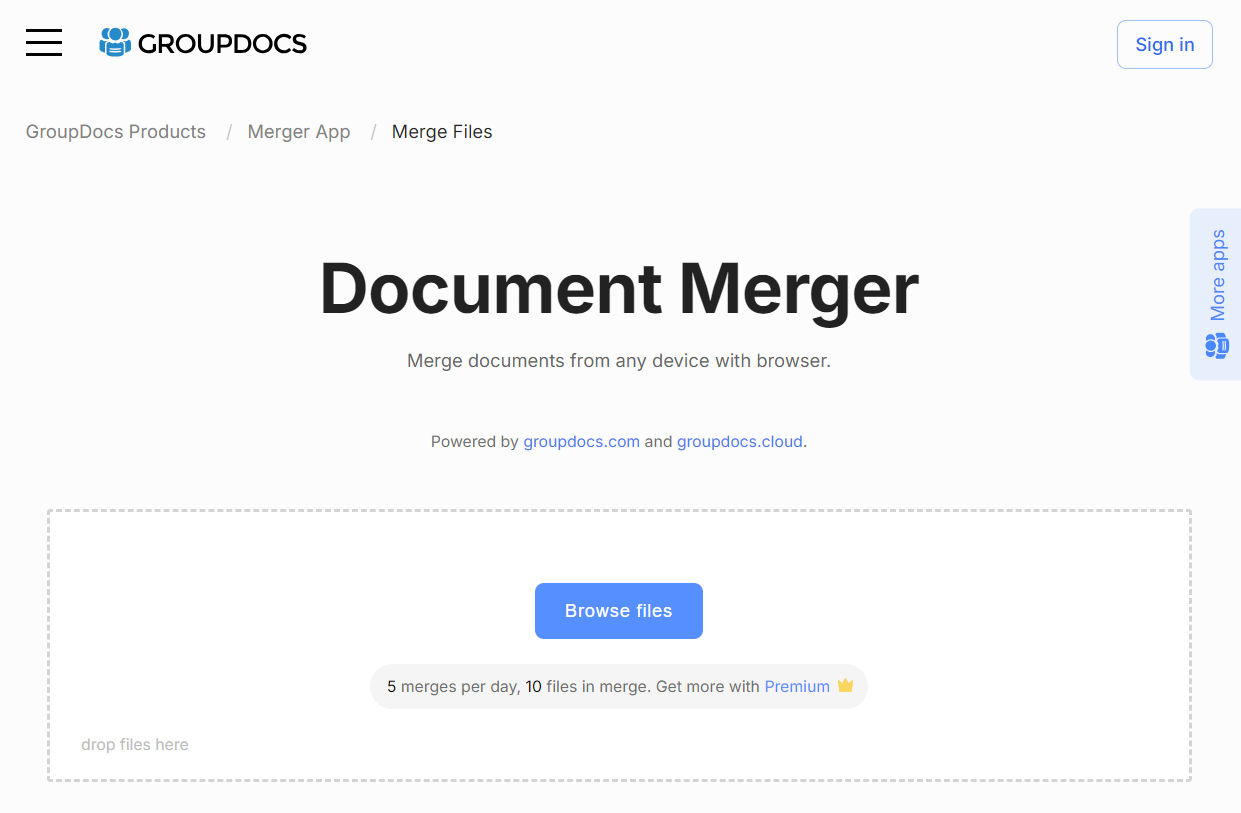 How to merge files online